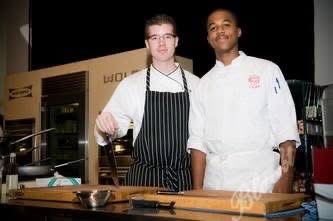 A young Chef Jelani at a C·CAP cooking demonstration