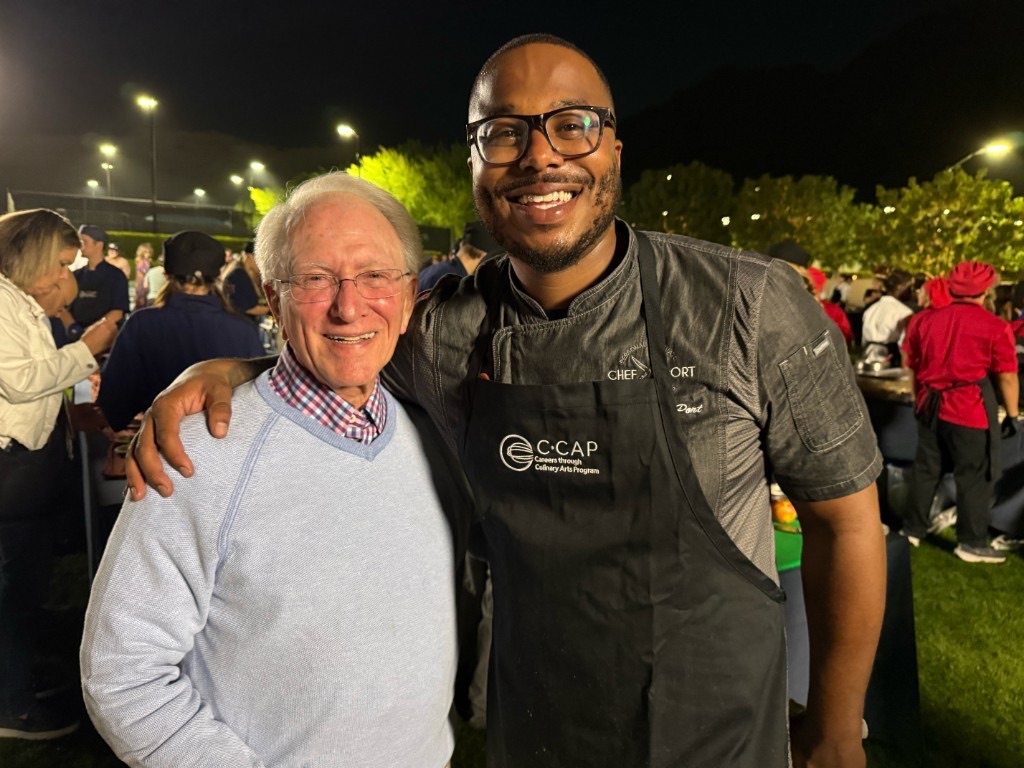 Chef Jelani with Richard 'Mr. G' Grausman, founder of the Culinary Careers Program